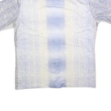 JOEL Mens Blue & Cream Short Sleeve Polyester Blend Shirt L Summer Casual