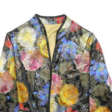 Womens Black Floral Plain Jacket S Polyester Blend Regular Fit No Hood