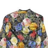 Womens Black Floral Plain Jacket S Polyester Blend Regular Fit No Hood