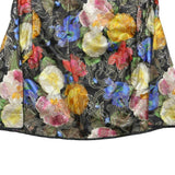 Womens Black Floral Plain Jacket S Polyester Blend Regular Fit No Hood