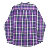 CHAPS Mens Purple & Navy Check Shirt XL Button-Down Collar Casual Cotton