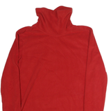ADIDAS Mens Red Plain Cotton Pullover Jumper Roll Neck Basic Knit M