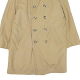 Womens Beige Button Front Polyester Blend Jacket M Plain Winter Classic