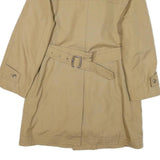 Womens Beige Button Front Polyester Blend Jacket M Plain Winter Classic