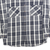 ST JOHNS BAY Mens Blue & White Check Cotton Shirt L Long Sleeve Casual Button-Up