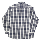 ST JOHNS BAY Mens Blue & White Check Cotton Shirt L Long Sleeve Casual Button-Up