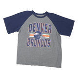 NFL Mens Grey & Navy Denver Broncos Graphic T-Shirt XL Short Sleeve Crew Neck