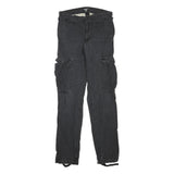 CARHARTT Mens Cotton Blend Black Regular Cargo Trousers W29 L34 Workwear Utility