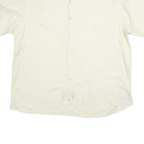 NAUTICA Mens Cream Plain XL Cotton Blend Casual Short Sleeve Shirt Classic Fit