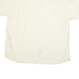 NAUTICA Mens Cream Plain XL Cotton Blend Casual Short Sleeve Shirt Classic Fit