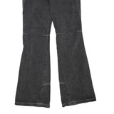 Womens Black Regular Fit Flared Denim Jeans Cotton Blend W30 L34 Zip Casual