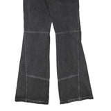 Womens Black Regular Fit Flared Denim Jeans Cotton Blend W30 L34 Zip Casual