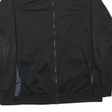 REEBOK Mens Black Zip Front Jacket XL Polyester Blend Plain Casual Sportswear