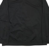 REEBOK Mens Black Zip Front Jacket XL Polyester Blend Plain Casual Sportswear