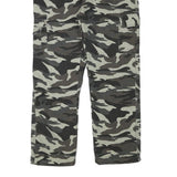 Mens Lined Cotton Blend Grey Camouflage Regular Fit Cargo Trousers W32 L28
