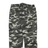 Mens Lined Cotton Blend Grey Camouflage Regular Fit Cargo Trousers W32 L28