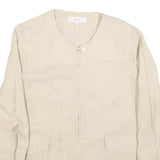 ZEBRA Womens Beige Jacket S Polyester Blend Plain Zip Lightweight Comfortable