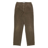 CHER Womens Cotton Blend Brown Regular Straight Trousers W28 L30 Casual Comfort