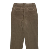 CHER Womens Cotton Blend Brown Regular Straight Trousers W28 L30 Casual Comfort