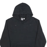 PUMA Mens Black Cotton Blend Pullover Hoodie M Minimal Logo Casual Wear