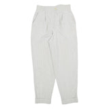 Womens Regular Fit Light Grey Zip Closure Trousers W26 L28 Pleated Cuffed