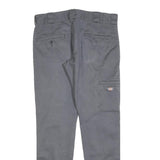 DICKIES Mens Cotton Blend Slim Grey Trousers W32 L32 Workwear Zip Closure