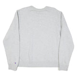CHAMPION Mens Grey Cotton Blend Crew Neck L L Logo Embroidered Sweatshirt