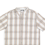 COLUMBIA Mens Beige & Brown Cotton Blend Plaid Shirt L Casual Outdoor