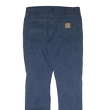 CARHARTT Mens Cotton Blue Regular Straight Trousers W33 L34 Workwear Casual