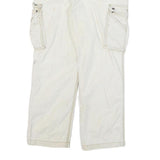 CARHARTT Mens Relaxed White Cargo Cotton Blend Trousers W34 L32 Workwear Zip