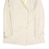 SANDRO Womens Cream Button Jacket S Polyester Blend Plain Elegant Lightweight