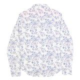 PEPE JEANS Womens White Blue Floral Shirt S Cotton Long Sleeve Button Casual