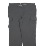 SUNWAY Mens Polyester Blend Grey Regular Straight Trousers W36 L30 Zip Closure