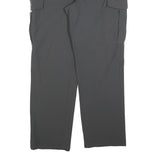 SUNWAY Mens Polyester Blend Grey Regular Straight Trousers W36 L30 Zip Closure