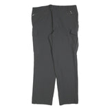 SUNWAY Mens Polyester Blend Grey Regular Straight Trousers W36 L30 Zip Closure