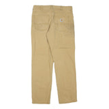 CARHARTT Mens Beige Regular Fit Straight Denim Zip Jeans W33 L32 Workwear