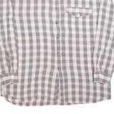 DAMINGO Mens Grey & Maroon Check Shirt XL Cotton Blend Long Sleeve Button