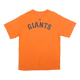 MAJESTIC Mens Orange Giants Graphic T-Shirt L Short Sleeve Crew Neck Sport Style