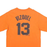 MAJESTIC Mens Orange Giants Graphic T-Shirt L Short Sleeve Crew Neck Sport Style