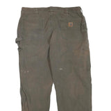 CARHARTT Mens Cotton Blend Brown Regular Fit Straight Leg Trousers W38 L32