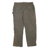 CARHARTT Mens Cotton Blend Brown Regular Fit Straight Leg Trousers W38 L32