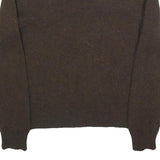 POLO RALPH LAUREN Mens Brown Wool Plain V-Neck Basic Knit Jumper M Classic