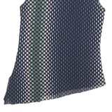 REISS Womens Navy Blue Green Printed Sleeveless Round Neck Top UK 8 Elegant