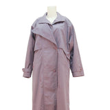 CARNER Womens Mauve Lilac Cotton Blend Button Jacket L Classic Relaxed Fit