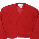 GENEVIEVE COLLECTION Womens Red Wool Cropped Jacket XS Plain Stylish Lightweight