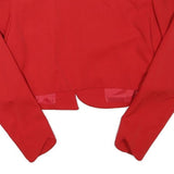 GENEVIEVE COLLECTION Womens Red Wool Cropped Jacket XS Plain Stylish Lightweight