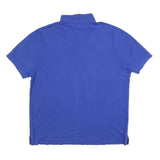 TOMMY HILFIGER Mens Blue Button Short Sleeve Polo Shirt M Cotton Blend Casual