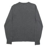 TOMMY HILFIGER Mens Grey Plain Cotton V-Neck Basic Knit Jumper M Casual Classic
