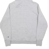 CHAMPION Womens Grey Pullover Hoodie L Cotton Blend Logo Sweatshirt