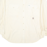 TOMMY HILFIGER Mens White Casual Shirt L Button Pockets Cotton Blend Long Sleeve